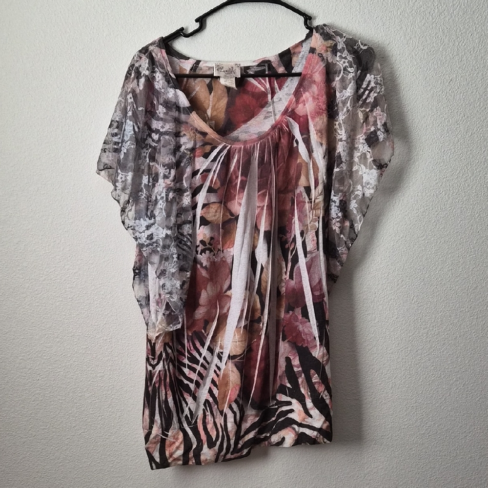 Lavish Multicolor Floral and Zebra Print Blouse
